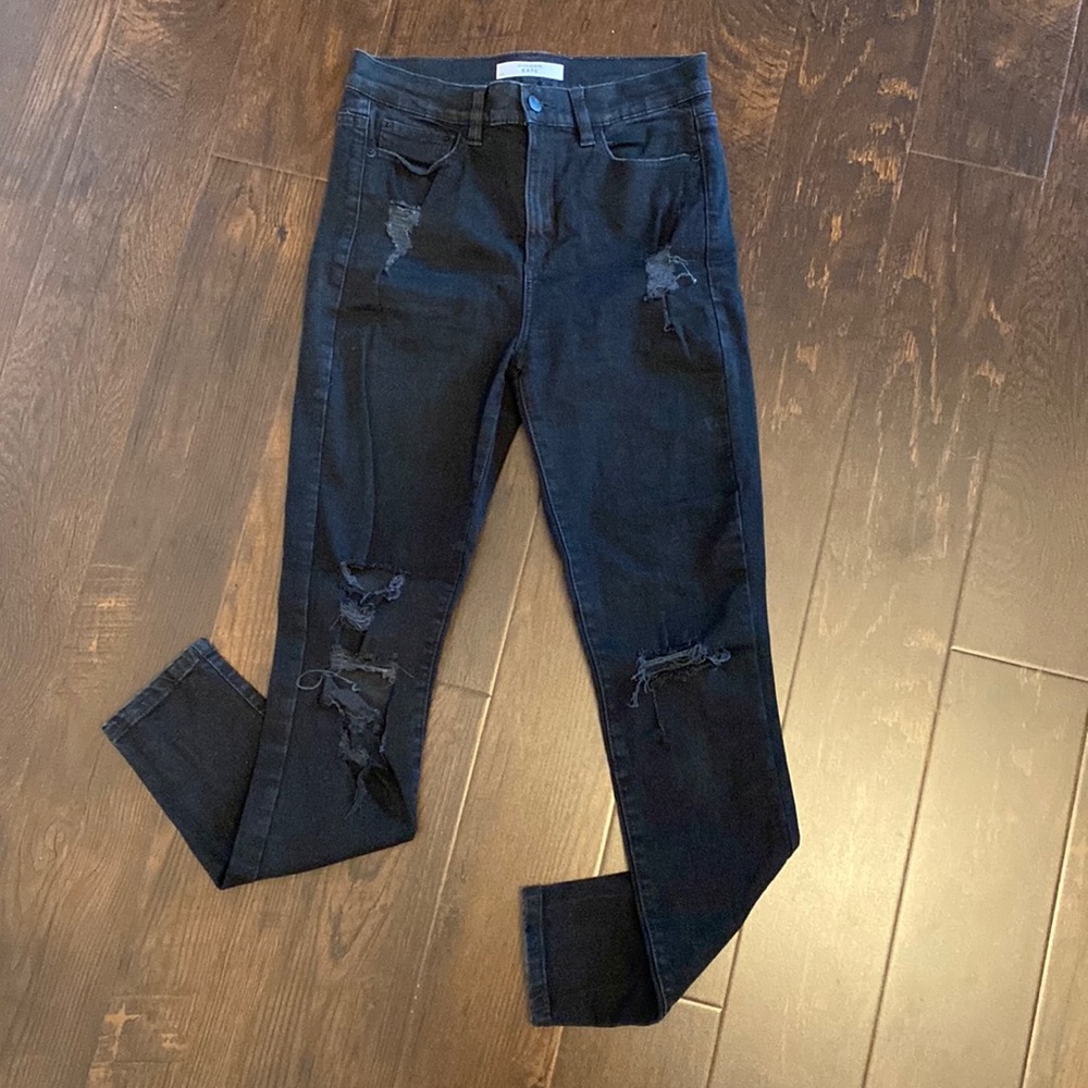 Black ripped denim